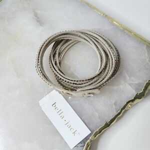 Bella Jack Tri Color Rhinestone Multi Strand Boho Wrap Bracelet